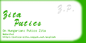 zita putics business card